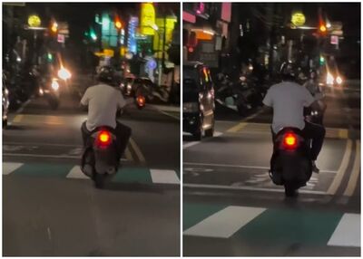 無牌騎士一路搖晃　還跨雙黃線「逆向」嚇壞用路人