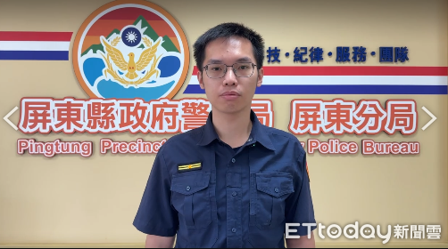 ▲屏東分局第五組巡官盧繹安對情況做說明。(圖/記者陳崑福翻攝)