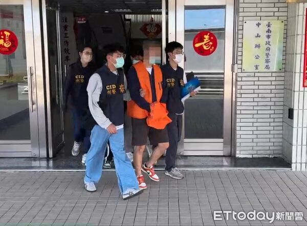 ▲南市刑大偵破台中一家汽車租賃業者涉嫌暗助詐團，拘提38歲彭姓老闆、40歲蔡姓妻子及23歲林姓員工3人到案。（記者林東良翻攝，下同）