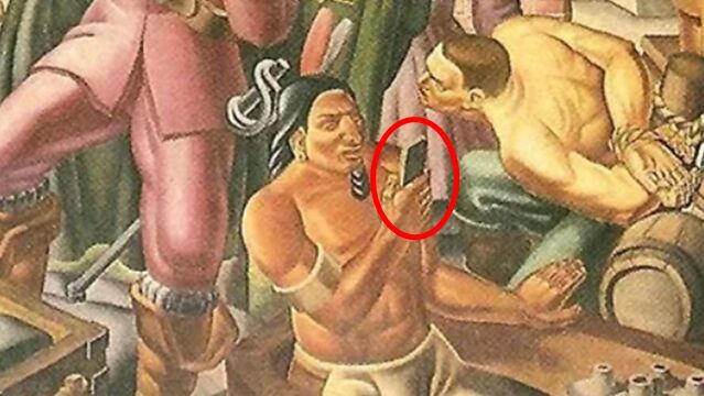 時空穿越？90年前壁畫「驚見iPhone」 歷史學家揭真相