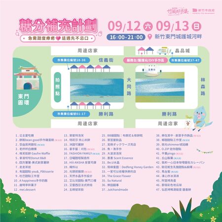 ▲「糖分補充計畫」9/12甜蜜接棒。（圖／新竹市政府提供）