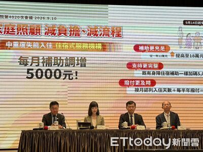 長照住宿補助加碼 最高年領18萬、914開放申請