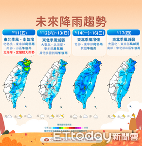 明天北東雨勢更明顯 杜鵑颱風可能下周生成
