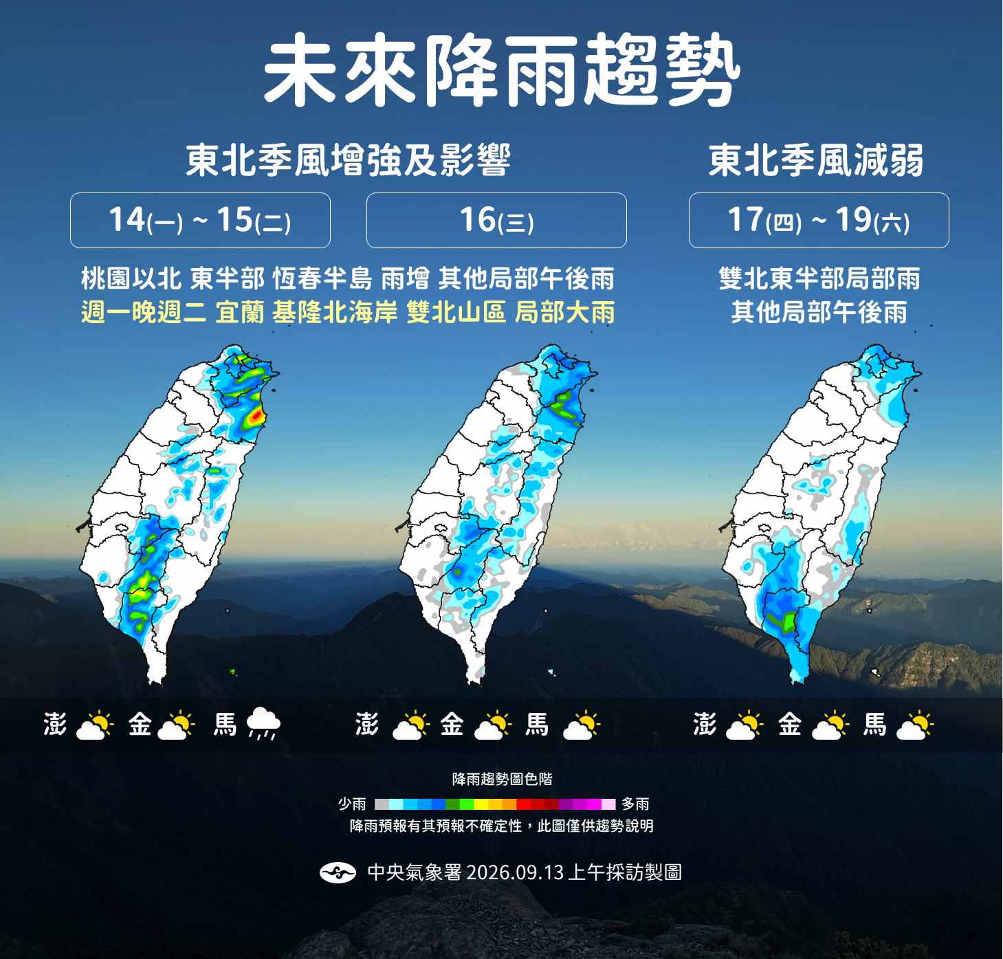 ▲▼未來一周天氣。（圖／氣象署提供）