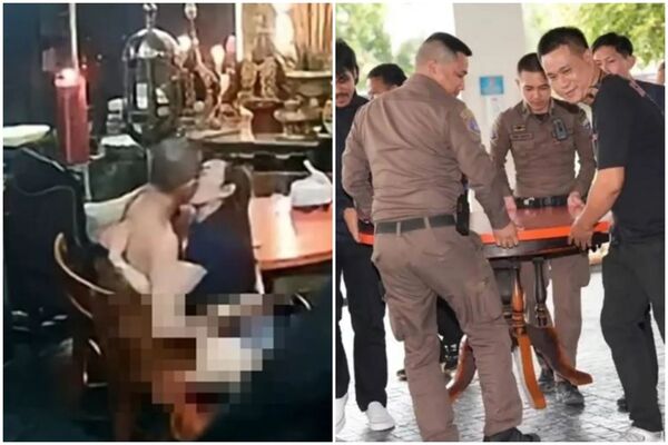 寺內禪房監視器所側錄到的龍婆卓與女弟子男女肉體交疊、親密糾纏畫面。（翻攝畫面）