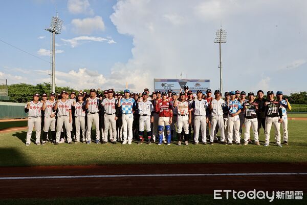 ▲日本九州亞洲聯盟選拔隊在第6局單局灌進5分,終場以9比8逆轉擊敗台電。(記者林東良翻攝,下同)