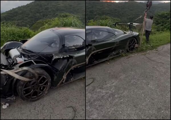 ▲▼忘拉手煞！北宜義大利限量千萬超跑墜百米深谷　車聚變悲劇。（圖／翻攝自記者爆料網）