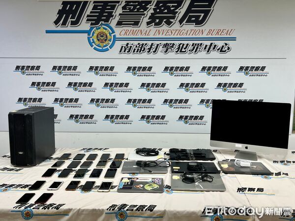 ▲台南市刑大與刑事局偵查第八大隊聯手破獲數位行銷公司涉嫌替詐團製作、投放假投資及假交友廣告案。（記者林東良翻攝，下同）