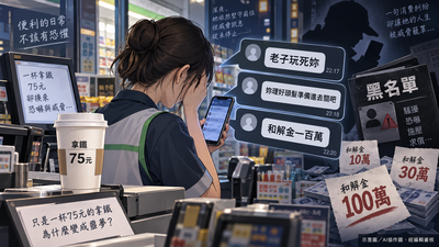 超商女店員喝75元拿鐵挨告無罪！怕列黑名單求助　惡仲介喊到百萬