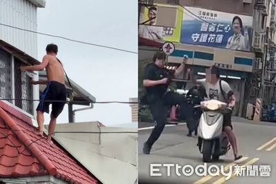 快訊／花蓮男持雙刀當街「揮砍員警」！爬屋頂逃竄　吉安落網了