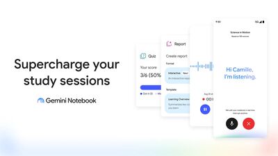 Gemini Notebook新功能登場 一次加入語音對話、課堂錄音和互動測驗