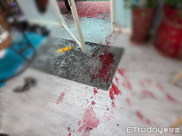 ▲▼新莊民安西路美甲店遭人砸店潑漆，警方循線在台中逮捕主嫌64歲蔡男             。（圖／記者陳以昇翻攝）