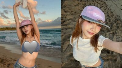 小龍女李芷霖海邊脫了! 「解放比基尼炸上圍」被拍深邃事業線