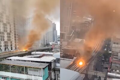 曼谷捷運「軌道起火」燒成火球!驚悚畫面曝 乘客緊急疏散