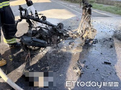楊梅死亡車禍!機車對撞貨車「燒到剩骨架」 騎士噴飛送醫不治