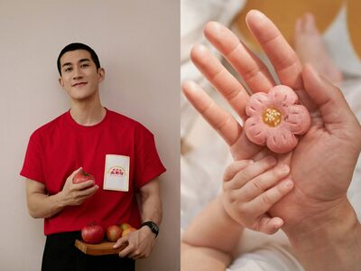 陸劇男神中秋節宣布當爸!「大手牽寶寶小手」報喜放粉色花朵月餅