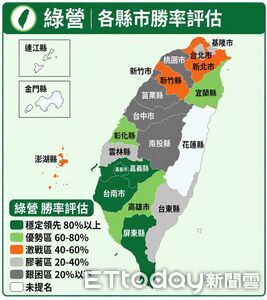 一圖看/拚谷底反彈!綠營2026大選熱區曝 3直轄市將決定選戰成敗