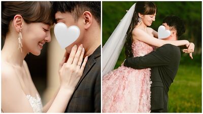 《戀愛鄰距離》女星婚紗照絕美!「首同框未婚夫」背後環抱互動超甜