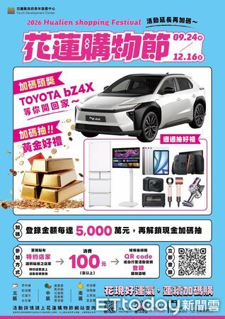 ▲花蓮購物節緊接推出「蓮續加碼購」，活動再延長至12月16日，週週都有機會抽大獎。（圖／花蓮縣政府提供，下同）