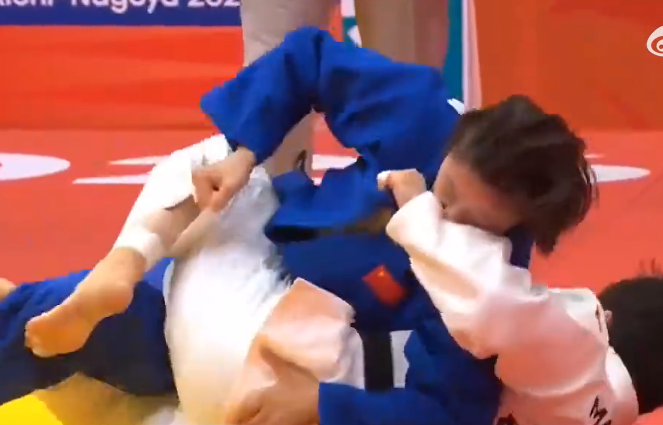 ▲▼中國選手唐婧對戰日本選手前田凜。（圖／翻攝自微博）