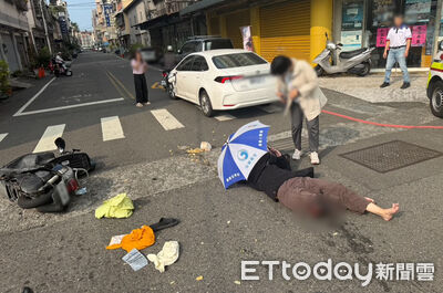 獨/女騎士車禍躺地「腿骨插出」 警消救人意外抄出喪屍電子菸