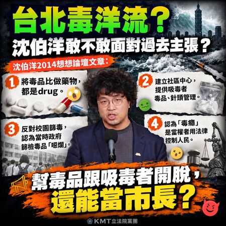 ▲▼國民黨立法院黨團開戰沈伯洋，翻4項曾為毒品開脫證據。（圖／翻攝自Facebook／國民黨立法院黨團）