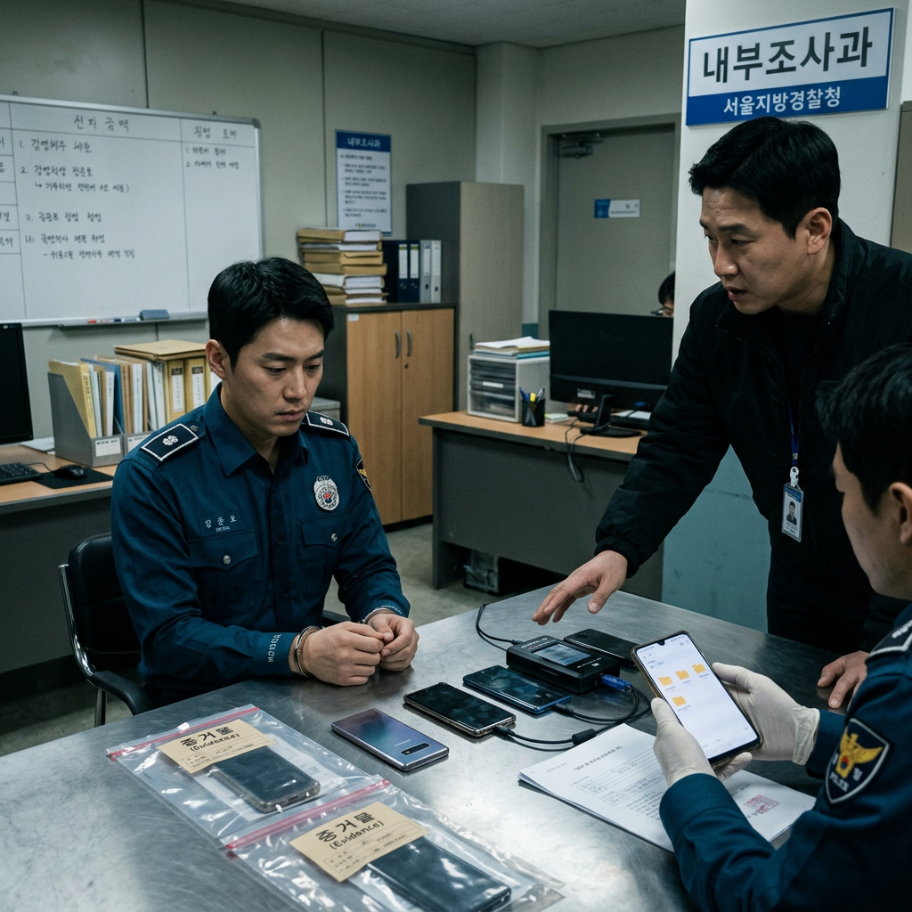 ▲▼首爾東大門警察署警長A某遭查獲持有非法偷拍與性剝削影響。（AI協作圖／記者羅翊宬製作，經編輯審核）