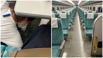 看過好幾次了!目睹「高鐵清潔人員跪地擦」 前主播:為何不準備拖把