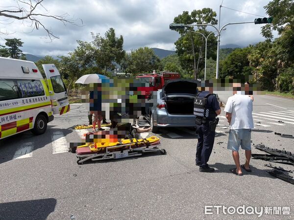 ▲▼             花蓮壽豐鄉2車碰撞，1名女子失去呼吸心跳。（圖／記者王兆麟翻攝）