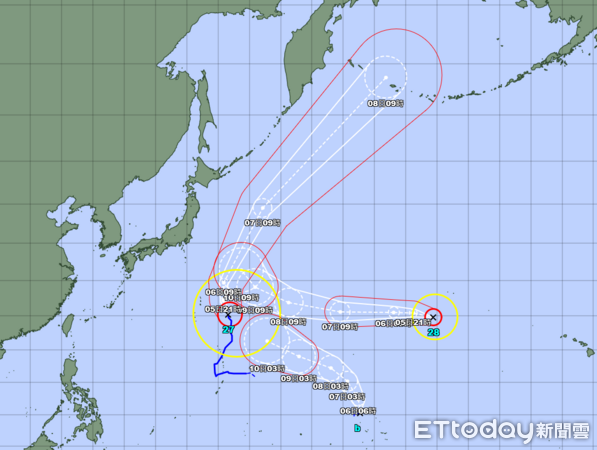 ▲▼颶風諾洛跨過換日線成為颱風。（圖／取自日本氣象廳網站）