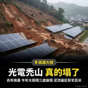 網傳大樹光電「泥流逼近民宅」!經濟部曬真實畫面:AI合成假照