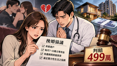 醫師尪偷吃後豪氣挽婚！簽協議贈豪宅+滿足性生活　反悔慘噴499萬