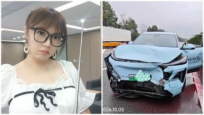 劉樂妍中國出車禍!「車頭撞到變形」現場照超驚悚 被迫待江西半個月