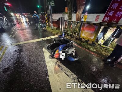 疑雨天視線差...新莊警執勤遭騎士撞倒!多處擦傷送醫