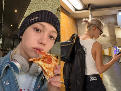 Felix在巴黎吃漢堡、Pizza等看LV秀 穿吊嘎配皮衣帥翻