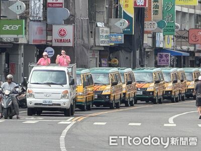 訴求幼教政策超前部屬 南投15部娃娃車上街遊行促政府民眾重視