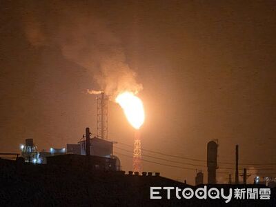 中油林園廠噴沖天火光被轟「聖火再起」　中油證實壓縮機異常