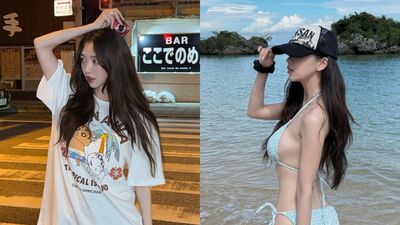 尹到怡海邊解放比基尼! 一轉側面…超兇身材全被拍