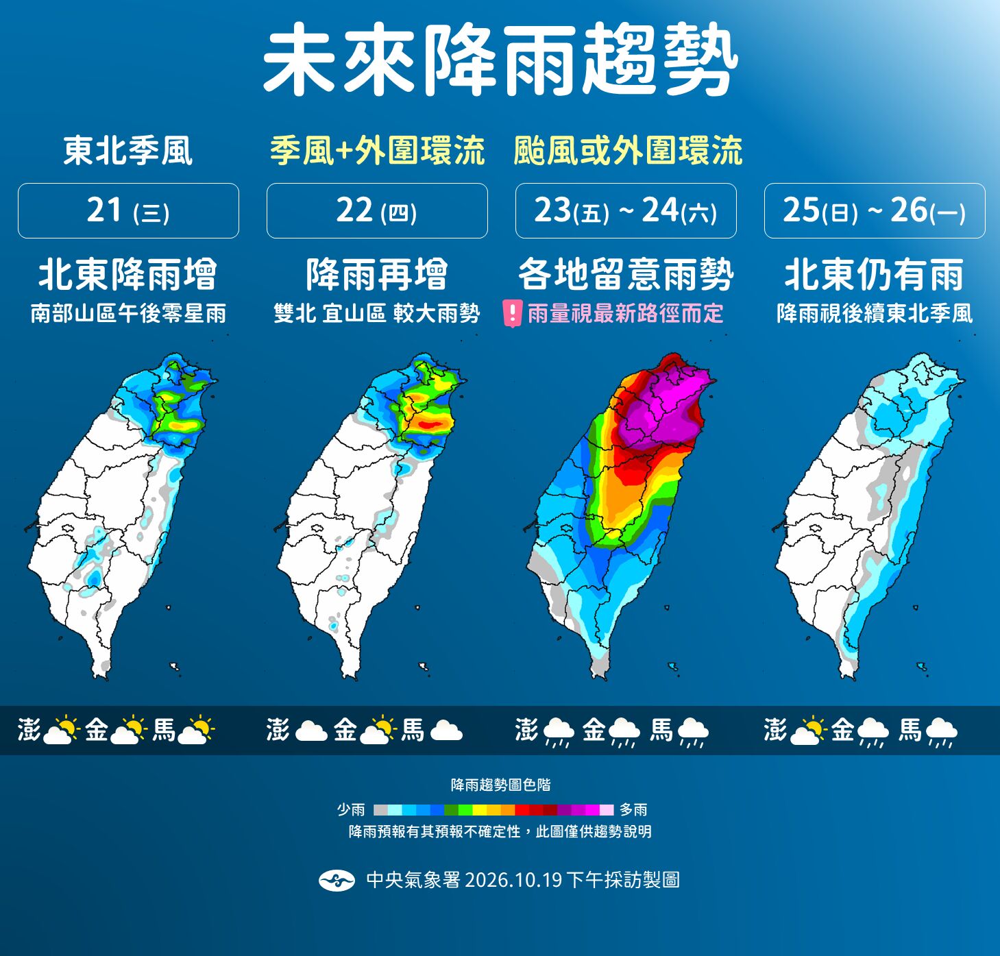未來降雨趨勢。（圖／氣象署）