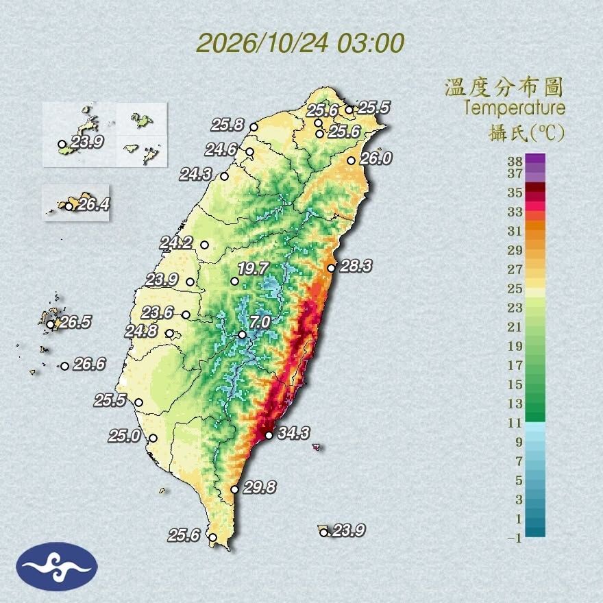 ▲▼台東颳焚風。(圖/氣象署提供)