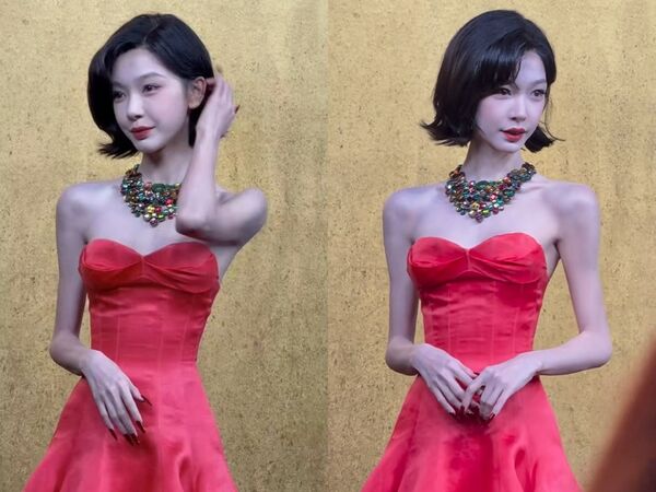 ▲▼最美校花暴瘦剩41KG!胡彥斌前女友低胸禮服驚見「肋骨全凸出」。(圖/翻攝自微博)