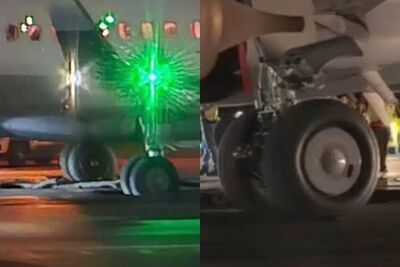 曼谷機場跑道突塌陷! 華航客機「機輪卡進坑洞」無法動彈
